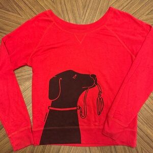 Marüshka red sweatshirt with dog, size L